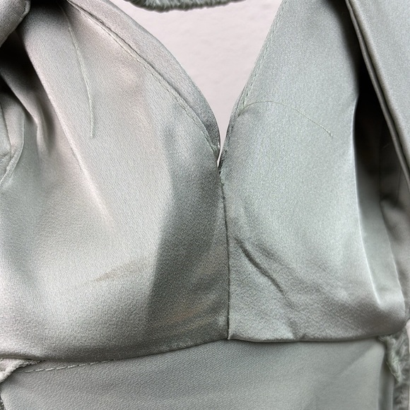 NWT Beginning Boutique cut out maxi dress in Sage. Silky backless strappy sheath - Picture 13 of 15